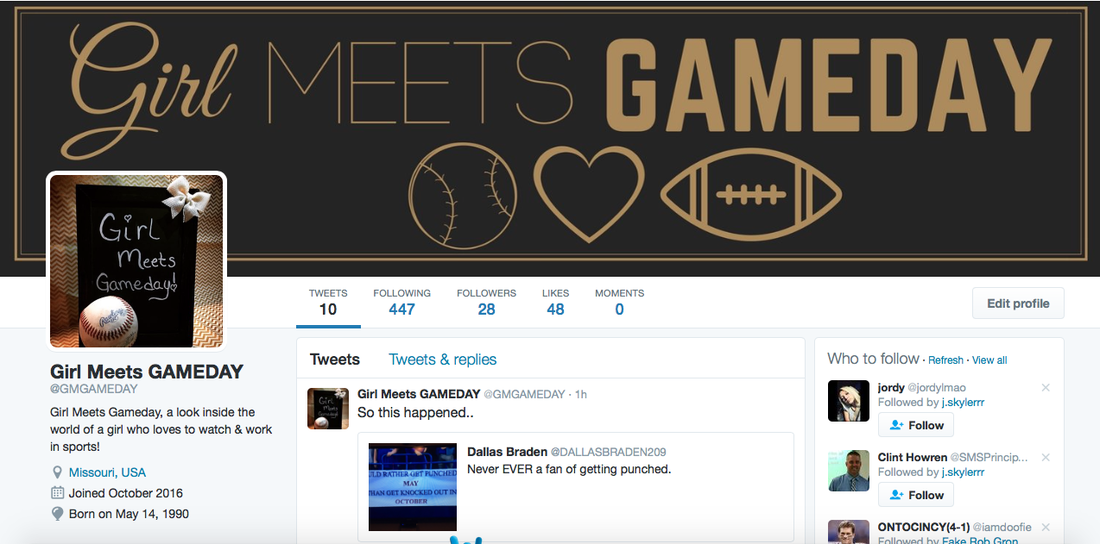 Girl Meets Gameday, Twitter, tweets, twitter account, followers, sports blog, social media